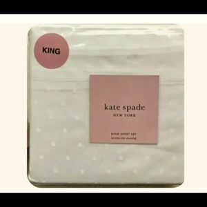 Kate Spade polka dot King sheet set. Used but in good condition.